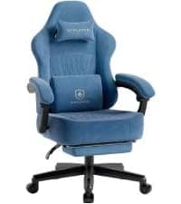 GTPLAYER Gaming Chairs for Adult - Ergonomic Big & Tall Gaming Seat with Footrest & Lumbar Support, Comfortable Office Chair 90-155° Reclining - Heavy Duty Wide Computer Seat, Bright Grey