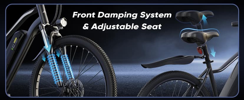 Electric Bike - Electric Bike for Adults 500W, Up to 55 Miles, 20MPH Electric Mountain Bike, 26'' Tires Lightweight E-Bike for Commuting Mountain Road Sand