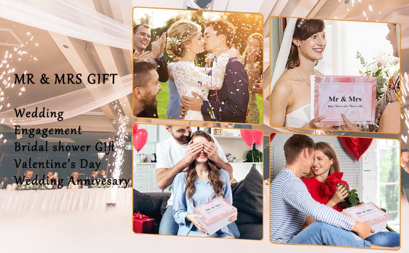 Wedding Engagement Gifts for Couples Mr and Mrs Gift Bridal Shower Gift,Bride To Be Gifts Honeymoon Travel Essentials Just Married