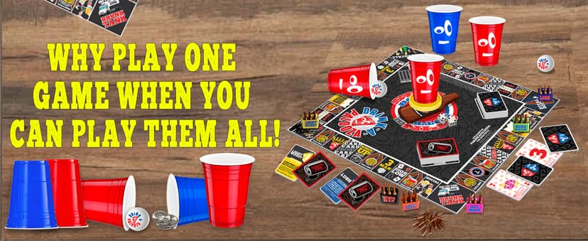 DRINK-A-PALOOZA: The Monopoly of Drinking Game | The Party Board Game that Combines Beer Pong, Flip Cup, Kings Cup, Drinking Card Games & More Fun Challenges