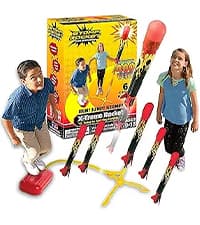 Fun Outdoor Toys for Boys & Girls, Ages 3 & Up - Soft Foam Blaster Set Soars Up to 100ft - STEM Toys for Outside & Backyard Stomp Rocket Jr Multi-Color Rocket Launcher for Kids, 8 Rockets B00G466HBU