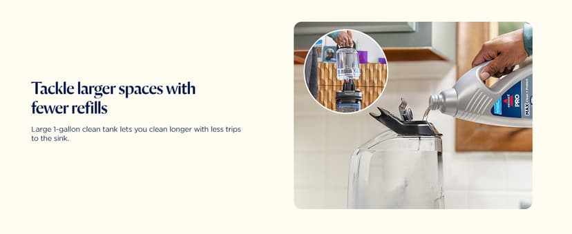 BISSELL Revolution HydroSteam Carpet Cleaner, Upright Deep Cleaner, HydroSteam Technology, 4-inch Self-Cleaning Tough Stain Tool & Formulas Included, 4123