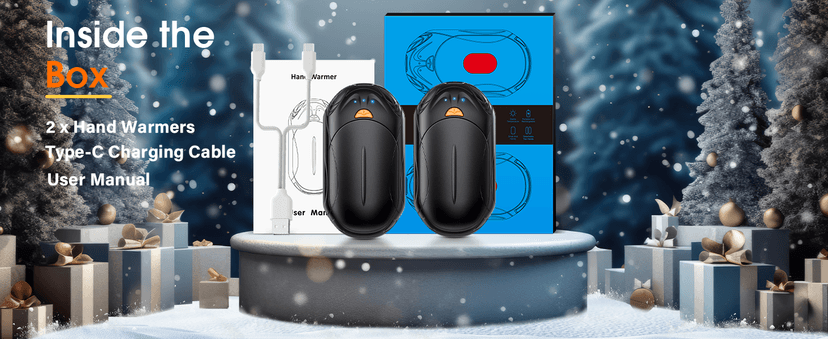 AI Hand Warmers Rechargeable 2 Pack, 6000mAh Electric Hand Warmers, AI Smart Chips 20Hrs Long Safe Heat, Portable Pocket Heater, Gifts for Christmas, Outdoor, Golf, Hunting, Camping Accessories