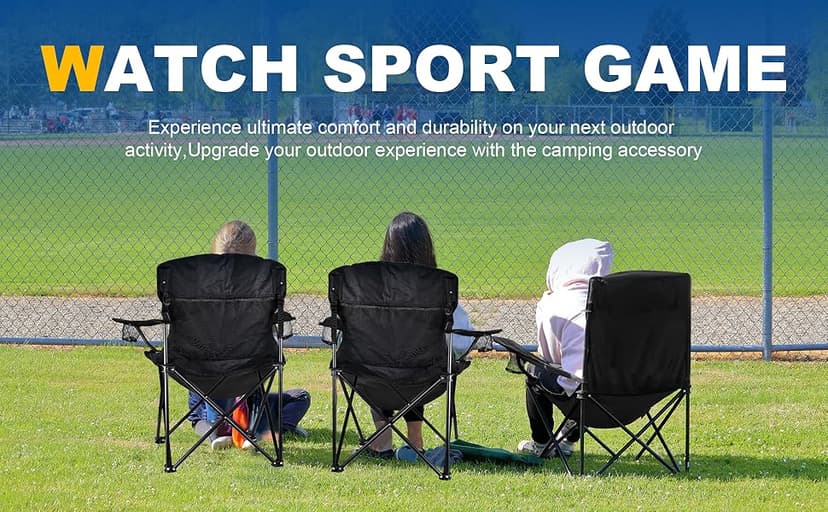 WEIDIORME 2 Pack Lightweight Camping Chairs for Adults & Teens, 250LBS Capacity Foldable Portable Chairs with Carry Bag, Compact Design for Camping, Beach, Picnics, and Outdoor Events