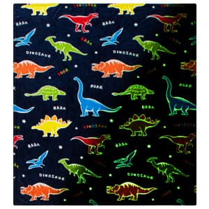 Dinosaur Gifts Toys for Boys Girls - Glow in The Dark Dino Blanket Best Christmas Birthday Valentines Easter Presents for Kids Age 1 2 3 4 5 6 7 8 9 10 Year Old Child Teen Toddler Soft Throw 50"x60"