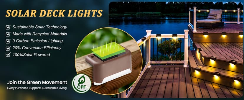 SOLPEX Solar Deck Lights Outdoor 16 Pack, Solar Step Lights Waterproof Led Solar lights for Outdoor Stairs, Step , Fence, Yard, Patio, and Pathway(Warm White)