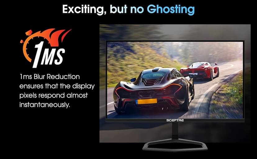 New! Sceptre 24.5-inch Gaming Monitor 240Hz 1ms DisplayPort x2 HDMI x2 100% sRGB AMD FreeSync Premium Build-in Speakers, Machine Black 2026 (E255B-FWD240 Series)