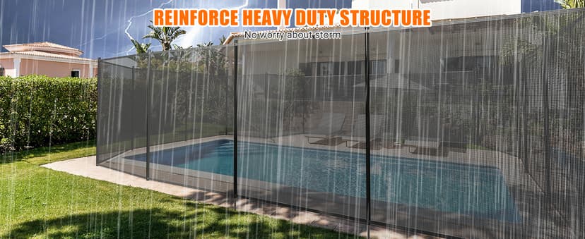 GraveeLife 4 ft x 108 ft Fence for Inground and Above Ground Pool, Mesh Pool Safety Fence with Stainless Steel Feet Outdoor Swimming Backyard Garden Pool Fencing, Black