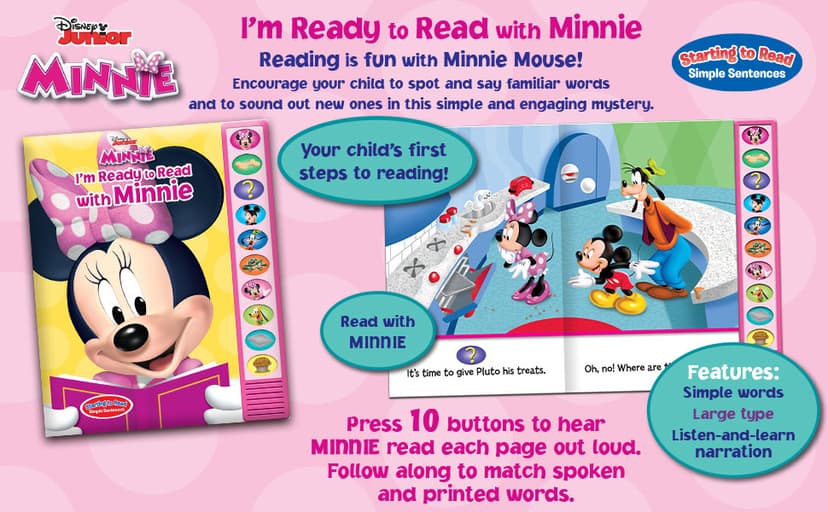 Disney Minnie Mouse - I'm Ready to Read with Minnie Sound Book - PI Kids