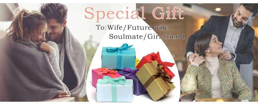Wife Necklace From Husband To My Wife Necklace Soulmate Necklace For Women Future Wife Jewelry Birthday Christmas Valentine's gifts For Girlfriend Message Card & LED Box