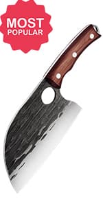 ROCOCO Viking Cleaver Knife Butcher Meat Cutting Boning Knife Hand Forged Chinese Kitchen Axe with Sheath Home Outdoor BBQ Camping Chirstmas Birthday Chirstmas Mother Father Gift Men