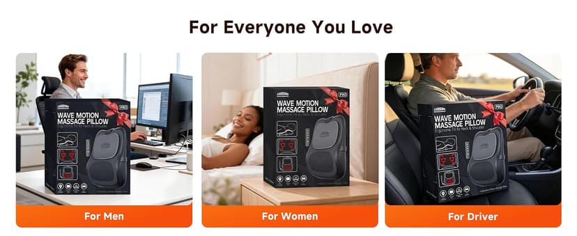 Electric Up&Down Kneading Massage Pillow For Back, Neck, Shoulder, Leg,Birthday Christmas For Women Men Gifts,Home Office Use Back Massager With Heat, Pain Relief For Deep Tissue,3D Lower Back Massager B0H5VGG7JN