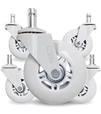 The Office Oasis Original Rollerblade Office Chair Wheels (As Seen On PBS) - Incredibly Smooth & Quiet Casters - Safe for Hardwood Floors & Carpet - Easy Installation with Universal Fit - Set of 5