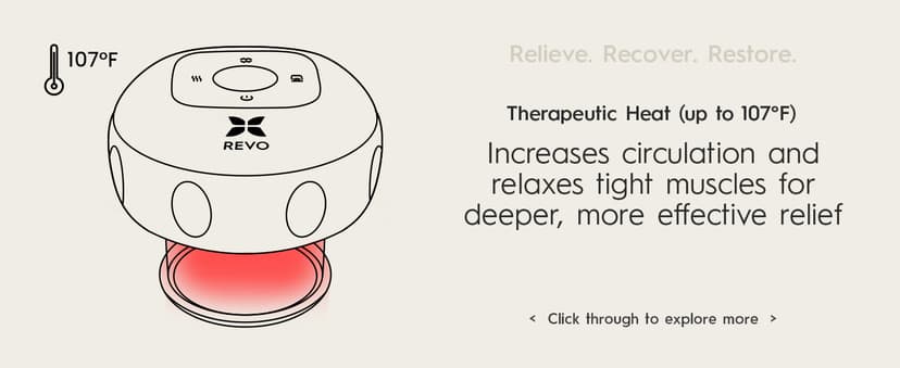 REVO The Original 4-in-1 Smart Cupping Therapy Massager, Red Light Therapy for Targeted Pain Relief, Knots, Aches, Muscle Soreness, Circulation & Tighter Skin, Portable Cupping Kit