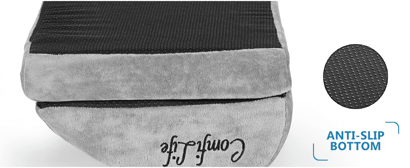 ComfiLife Foot Rest for Under Desk at Work – Adjustable Desk FootRest for Office Chair, Gaming Accessories – Ergonomic Teardrop Design for Back, Hip & Leg Pain Relief – 100% Memory Foam (Gray)