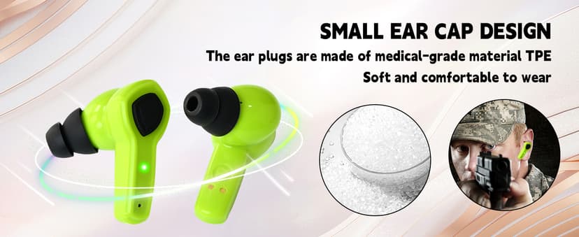 Electronic Shooting Ear Protection Earplug Active Noise Cancelling Earbuds for Shooting & Hunting, NRR 24dB, in Ear Hearing Protection for Gun Range (Green)