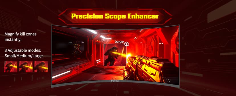 SANSUI 34 Inch 240Hz Ultrawide Curved Gaming Monitor UWQHD 3440×1440, 21:9 2K Curved Monitor 1500R,HDR400,Fast VA, PIP/PBP,AI Crosshair,AIPQ(Visual Enhance),MPRT 1ms,HDMI2.1 * 2,DP1.4 * 2