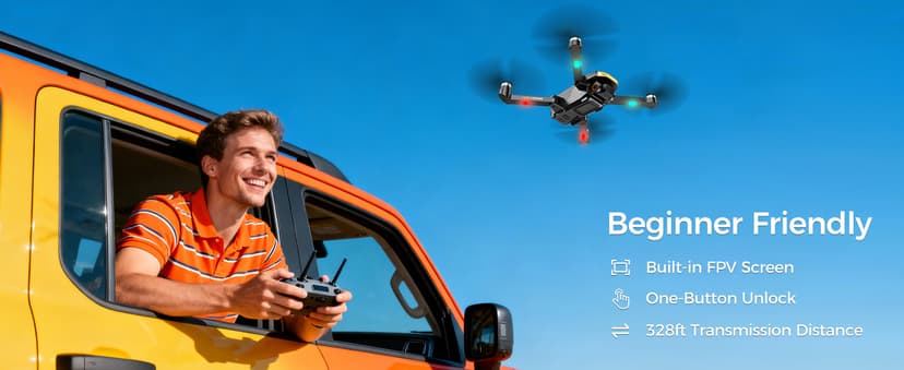 FPV Drone with Camera 4K for Adults,Big Screen on Remote Controller,2 pcs Batteries and Carrying Case,Gift for Men,Easy Fly Quadcopter for Beginners with Optical Flow Positioning