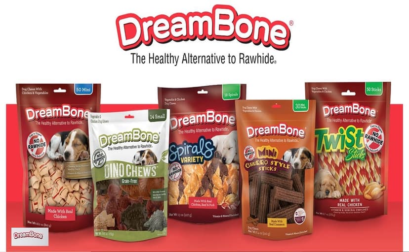 Dreambone Triple Flavor Twisties, 25 Count, Rawhide-Free Dog Chews Made with Real Beef, Pork & Chicken, 7.05 Ounce (Pack of 1)