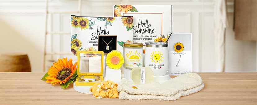 Sunflower Gifts for Women,Birthday Gift for Women,Sending Sunshine Gift,Thank You Gifts,Care Package,Thinking of You for Mom Grandma Sister Best Friend,Graduation for Her