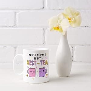 Gossby Friend Coffee Mug - BEST-TEA - Gifts for Best Friend Women - Christmas Friendship Gift for Female Friend - Best Friends Birthday Gift - Besties BFF Gifts - 11oz White Ceramic Cup