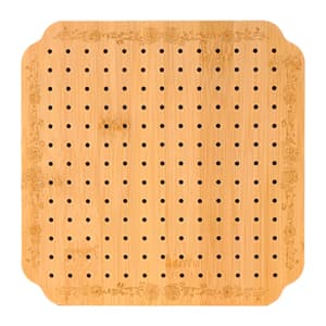 CraftyManor 7.6 in Blocking Boards for Crochet Projects with Rose Pattern, Crochet Blocking Board with Pegs, Granny Square Blocking Board with 20 Stainless Steel Pegs, Bamboo