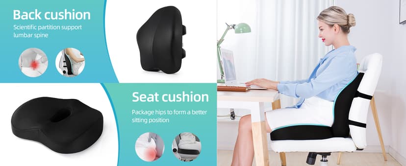 Lumbar Support Pillow for Office Chair Back Support Pillow for Chair Car Seat Back Support Ergonomic Back Chair Pillow Desk Chair Back Cushion for Back Pain Back Rest Pillow Lumbar Back support