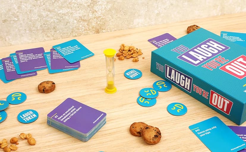 You Laugh You're Out A Party Game with Hilarious Charades Family Card Games for Adults & Kids, 125 Prompt Cards Fun Card Games for Family Game Nights, Gatherings, & Parties Ages 14+