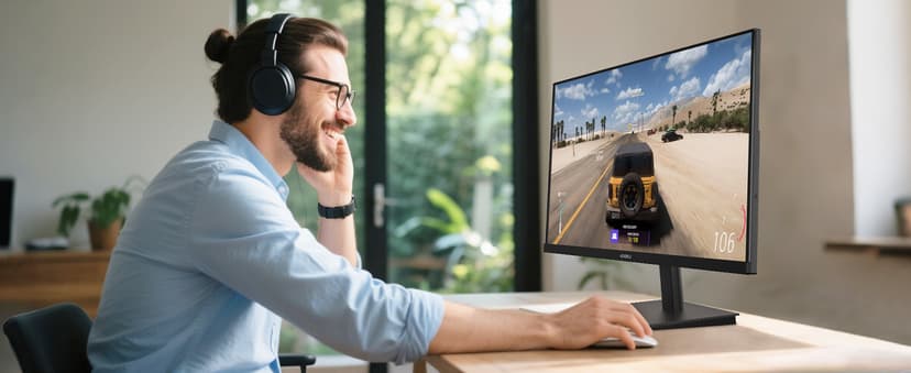 KOORUI 27 Inch QHD (2560x1440) IPS HDR Ultra-Thin Computer Gaming Monitor, 120Hz Refresh Rate, DCI-P3 95%, FreeSync & G-Sync, 1ms MPRT, VESA 100x100mm, Tilt Adjustable for Game and Work, E2721H