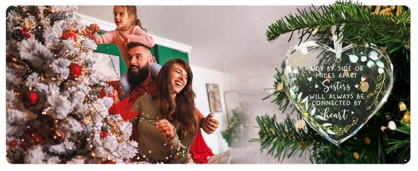 Gifts for Sister - Special 2025 Sister Ornaments for Christmas Tree Decoration, Perfect Sisters Gifts for Women, Unique Sisters Gift from Sister, Decorative Ornaments for Christmas Tree