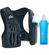 Running Vest with 2L Water Bladder, Hydration Backpack, USA Original Patent, Lightweight Hydration Pack with Gear Holder, Reflective Chest Pack for Men Women for Marathon