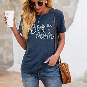 Boy Mom Shirt for Women Mom Shirts Mother Gifts T Shirt Mom of Boys Funny Tops Tees