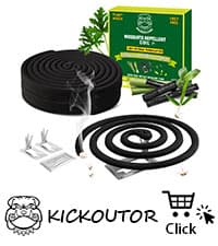 KICKOUTOR Mosquito Repellent Incense Coils with Natural Citronella Oil, 20 Coils & 4 Stands, DEET-Free Outdoor Protection for Patio, Backyard & Camping, Burns 5-7 Hours Against Gnats & No-See-Ums