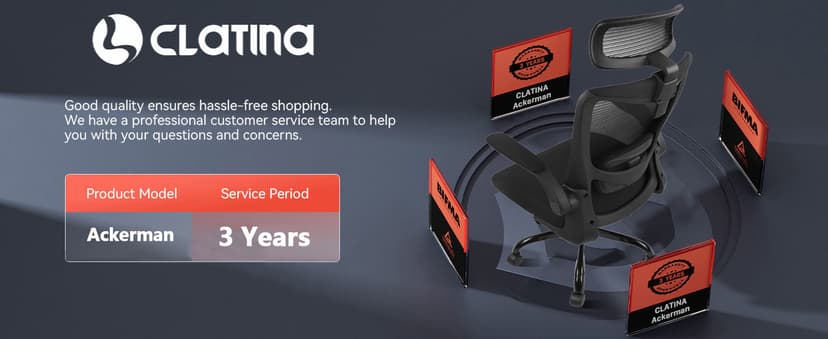 CLATINA Heavy Duty Ergonomic Mesh Office Chair 400LBS, Big and Tall Desk Chair with Adjustable Lumbar Support & Headrest, Flip Up Padded Arms, Swivel Computer Chair for Home, Study, Conference, Black