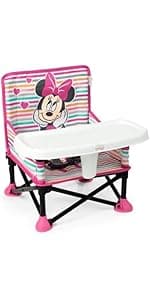 Bright Starts Disney Baby Minnie Mouse Forever Besties Baby Activity Center Jumper with 10 Toys, Lights & Sounds, 360-Degree Seat, 6-12 Months (Pink)