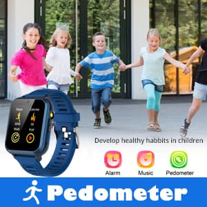 Smart Watch for Kids Age 3-12, Kids Smart Watch Boys with 24 Games HD Touch Screen Pedometer Camera Music Player Alarm Clock Flashlight 12/24 hr Toys for 6 7 8 9 10 Year Old Boy Birthday Gift