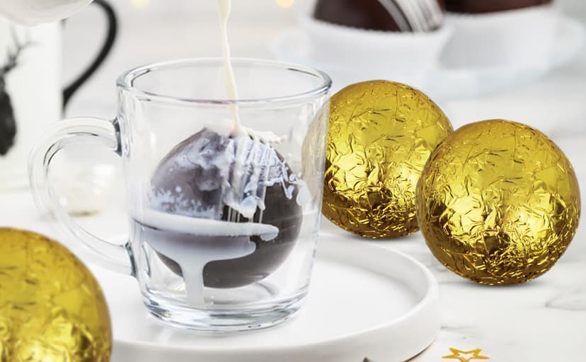 Chocolate Bombs Gift Set - 6 Pack - Cocoa Bombs Premium Hot Chocolate Bomb Filled with Marshmallows and Cocoa Mix - Makes 6 Large Servings - Gift Box.