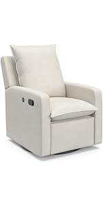 Storkcraft Tuscany Custom Glider and Ottoman with Free Lumbar Pillow (Espresso/Taupe Swirl) - Cleanable Upholstered Comfort Rocking Nursery Chair with Ottoman