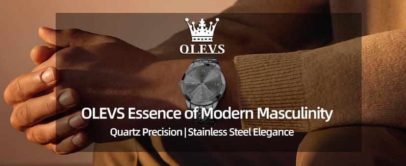OLEVS Mens Silver Watches Luxury Waterproof Silver Watch for Men Analog Quartz Stainless Steel Men's Dress Watches Classic Casual Wrist Watch Large Face with Date Relojes para Hombres