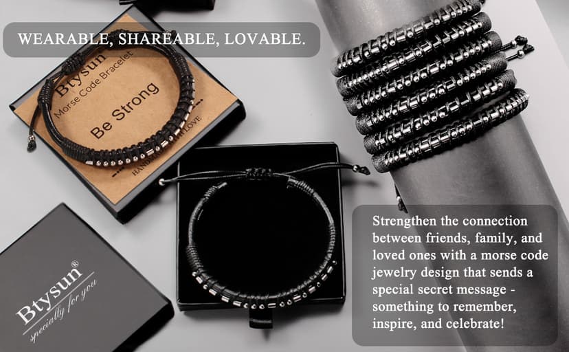 Inspirational Gifts for Men Morse Code Bracelets Mens Bracelets Graduation Gifts for Him Fathers Day Adjustable Leather Bracelet Motivational Birthday Annivesary Jewelry Stocking Stuffers for Men