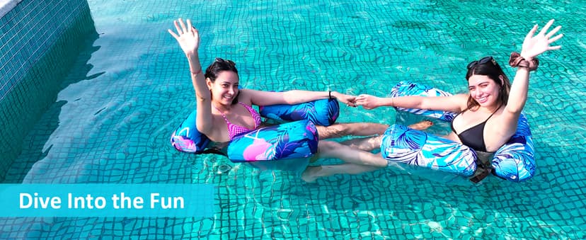 Inflatable Pool Float Chair - 2 Pack Pool Floats Adult Heavy Duty, Water Floating Lounge Chairs, Blow up Floaties Adults for Summer Fun Party Lake Beach