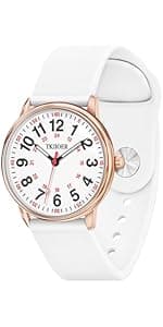 TKIIOER Nurse Watch for Nurse Medical Professionals Students Women Men, 50M Waterproof 12/24 Hour Military Time Luminous Easy Read Dial, Second Hand Watch for Nursing