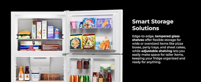 Kenmore 30" Top Mount Refrigerator with Freezer - Adjustable Shelving, Humidity-Controlled Crispers, LED Lighting, ENERGY STAR Certified, Garage Ready, 18.1 cu. ft. Capacity - White