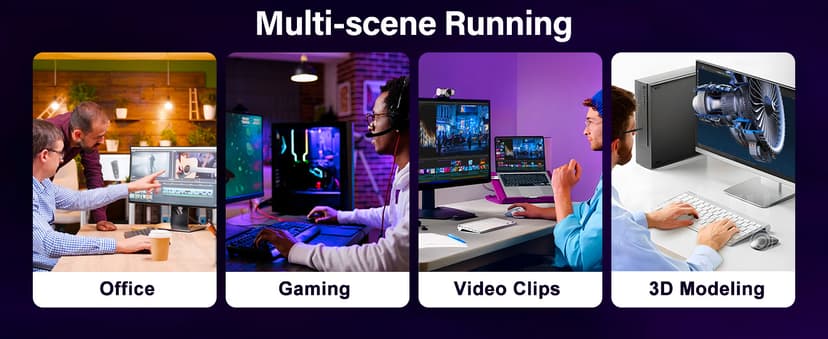 WIWB Gaming PC Desktop Ryzen 7 5700X, GeForce RTX 5060, 32G DDR4 RAM, 1TB NVME SSD, Prebuilt Tower Computer for Gaming, Home VR (Black)