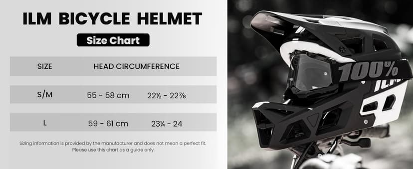 ILM Adult Mountain Bike Helmet Men & Women Full Face Lightweight BMX MTB Helmet ASTM CPSC CE Certified Cycling Helmet Model ZL-B068
