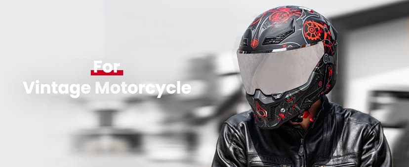 ILM Motorcycle Helmets for Adult Men Women Full Face DOT ECE Powersports Dual Visor Street Racing Helmet with Pinlock Cascos para Motos Model MF509 (War Damaged Gray, L)