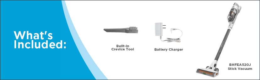 BLACK+DECKER POWERSERIES+ 20V MAX Cordless Stick Vacuum Cleaner with LED Floor Lights, Bagless, Lightweight, Cordless Vacuum Cleaners for Home, Up to 44 Minutes, Powerful Suction, Gray (BHFEA520J)