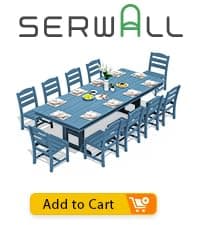 SERWALL Folding Adirondack Chair, HDPE Adirondack Chairs Set of 2, Plastic Outdoor Chairs- Looks Exactly Like Real Wood- Navy