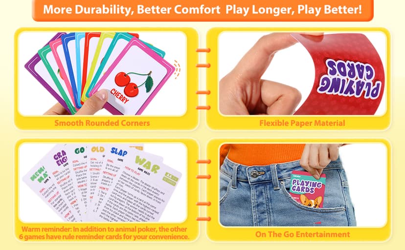 Zubebe 28 Pack Kids Card Games Gifts Bulk Classic Playing Card Game Set for Kids Includes Go Fish, Old Maid, Crazy Eights, Memory Match, Slap Jack, Playing Toy for Party Favors (Classic)
