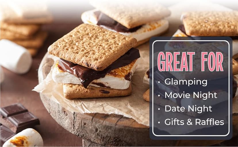 Nostalgia Tabletop Indoor Electric S'mores Maker - Smores Kit With Marshmallow Roasting Sticks and 4 Trays for Graham Crackers, Chocolate, and Marshmallows - Movie Night Supplies - Brown